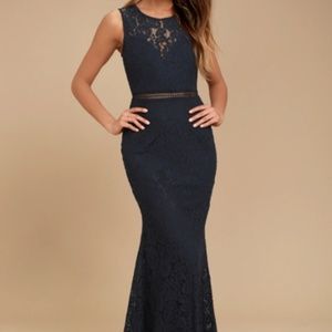 Navy blue lace dress